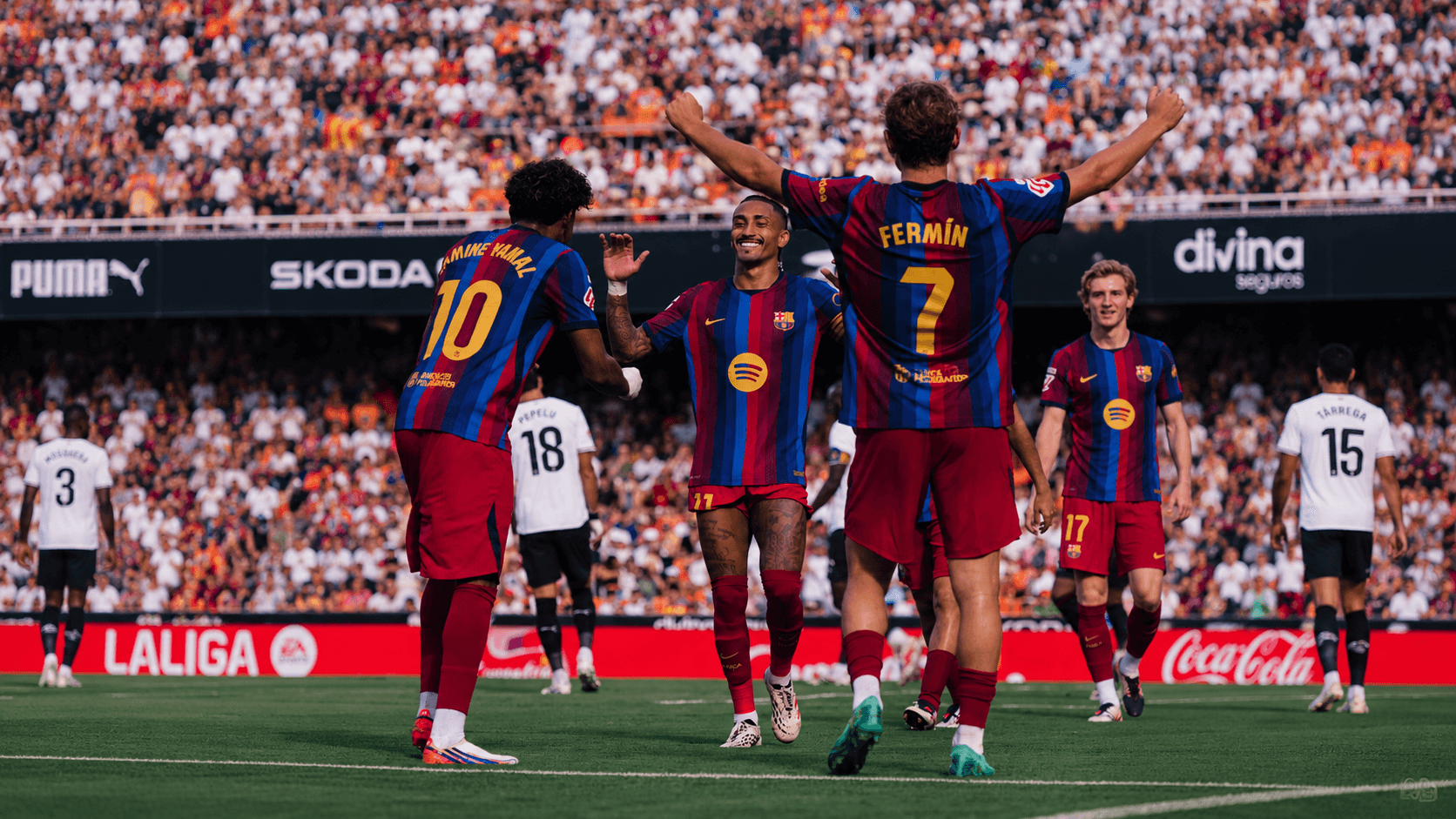 Barcelona Thrash Valencia Five Nil To Stay Perfect
